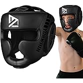 𝗣𝗥𝗘𝗠𝗜𝗨𝗠 Youth Kids Boxing Headgear, MMA Training Sparring Safety Head Guard, Boxing Head Gear Helmet for Training Kickboxing Sparring Karate Taekwondo Muay Thai