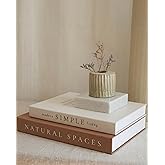 Beautiful Decorative Books - Set of 2 Boxes Enhance Your Coffee Table, Bookshelf or Mantel Shelf Decor - Aesthetic Fake/Faux Books for Modern Home Decoration, Photo Storage and as a Keepsake Box