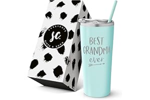 SASSYCUPS Best Grandma Ever Insulated Tumbler with Lid and Straw - Gigi Gifts for Grandma Coffee Tumbler - World's Best Grandma Gift From Grandkids for Birthday - New Grandma Tumbler - Gifts for Grandma