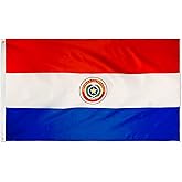 DANF Paraguay Flag 3x5 ft Paraguayan Paraguaian National Flags Polyester with Brass Grommets 3x5 Foot Flag