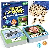 BenBen Spelling Games, 224 Flashcards, 208 Wood Letter Tiles, 1-4 Players, Learning Games for Kids 4-8, Educational Toys for Kindergarten 1st 2nd Grade, Preschool Classroom Must Haves