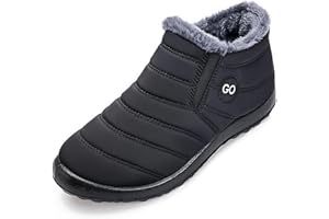 HARENCE Snow Boots for Women Winter Boot with Comfortable Warm Fur Lined Ankle Booties Outdoor Slip On Waterproof Short Boots