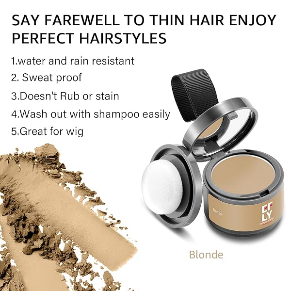 ROOT TOUCH UP HAIR COLOR POWDER FOR CONCEALING HAIR LOSS AND THINNING, GRAY HAIR SHADOW POWDER ROOT COVER UP HAIRLINE POWDER FOR WOMEN MEN EYEBROWS, BEARD LINE (BLONDE, 0.14 OUNCE)