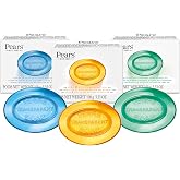 Pears Glycerin Soap, Variety 3-Pack, 3.53 Oz Ea | Pure &amp; Gentle Transparent Bars: Blue with Mint Extracts, Green with Lemon Flower Extract, and Amber with Natural Oils