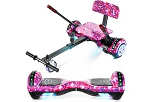 CBD Scooter with Seat Attachment for Kids Adults, 6.5'' 8.5''Balancing Scooter with Bluetooth Speakers & Colorful LED Light with Kart