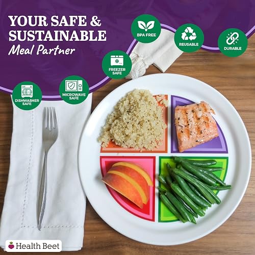 Health Beet Choose MyPlate Portion Control Plate – 4 Flat Sections
