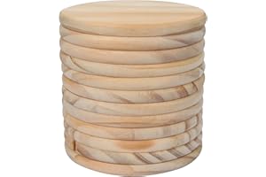 12 Pieces Unfinished Wood Coasters, GOH DODD 4 Inch Round Blank Wooden Coasters Crafts Coasters for DIY Architectural Models Drawing Painting Wood Engraving Wood Burning Laser Scroll Sawing