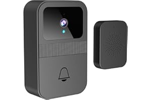 movrock 365-Day Video Doorbell Wireless with Camera Monitor: Easy Installation, Stable Connection, One-Click Sound Change for Enhanced Home Security, Black