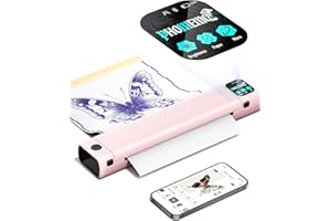 Phomemo M08F Plus Tattoo Stencil Printer with Touchscreen, Bluetooth Tattoo Printer with 10pcs Premium Transfer Paper, Compat