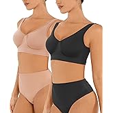 FeelinGirl Bras for Women No Underwire Seamless Smooth Bralette Full Coverage Comfy Everyday Bras with Wide Straps