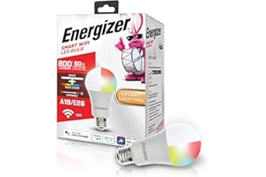 XTREME DIGITAL LIFESTYLE ACCESSORIES Energizer Connect Smart A19 LED White & Multi-Color RGB Light Bulb with Voice Control and Remote Access Through Your Smartphone | Compatible with Alexa and Google Assistant
