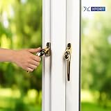 XFORT Cranked Locking Window Handle Polished Brass Right Hand UPVC Replacement view 2