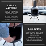 Log Barn Black Steel Chiminea 43x43x118cm Outdoor Log Burner with Poker view 6