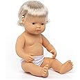 Miniland Doll 15'' Caucasian Girl with Hearing Implant (Polybag) - Made is Spain, Anatomically Correct, Quality, Diverse