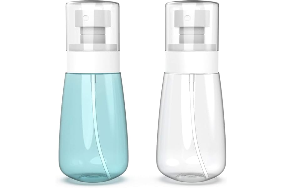 RELANOR Pack 2 Small Spray Bottle Travel Size 2oz/60ml – Fine Mist Mini Empty Spray Bottles – Leak Proof – for Toners, Face & Hair Mist
