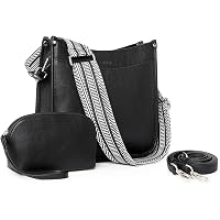 CHOLISS Vegan Leather Crossbody Bag For Women - Hobo Purse With Zip Pockets & Adjustable Guitar Strap - View #9