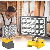 T-SUN 75W LED Work Light Compatible with Dewalt 20V Max Battery | 7500LM Portable Flashlight with 2 USB Charging Ports for Jobsites, Workshops, Car Repair, Emergency.