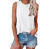 Smile Fish Women Crewneck Flowy Loose Fit Tank Top Sleeveless Summer Tops Shirts
