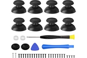 YENOVO Professional Thumbstick Replacement Kit for PS5 Controller, 8 Pack Black Analog Sticks with Complete Repair Tools Set, Replacement Thumbsticks for PlayStation 5 Controller and PS4