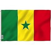 Anley Fly Breeze 3x5 Feet Senegal Flag - Vivid Color and Fade Proof - Canvas Header and Double Stitched - Senegalese Flags Polyester with Brass Grommets 3 X 5 Ft