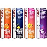LIFEAID FITAID Energy, 200mg Natural Caffeine, Keto, Variety Pack, Optimum Performance Formula: BCAAs, Quercetin, Electrolytes, Omega-3s, 15 Calories, Paleo, Vegan & Gluten-Free, 12 Fl Oz (Pack of 12)