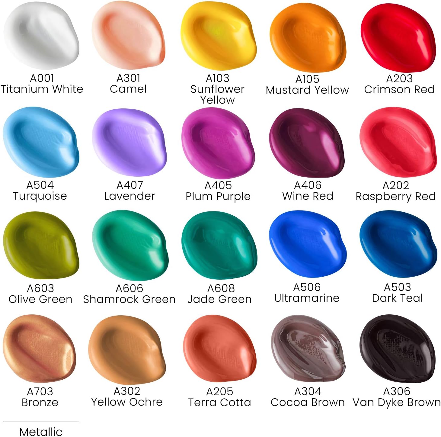 Arteza Craft Acrylic Paint, Set of 20 Vintage Tones, 2.02-oz/60 ml Bottles, Water-Based, Matte Finish, Matte Acrylic Paint Set for Art & DIY Outdoor Projects on Glass, Wood, Ceramics, Fabrics, Paper & Canvas: Home Improvement