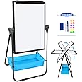 Dry Erase Board with Stand - Double Sided 28"x20" Portable Writing Whiteboards, Height Adjustable & 360° Rotating U Stand Magnetic Whiteboard for Home, School, Restaurant & Presentation