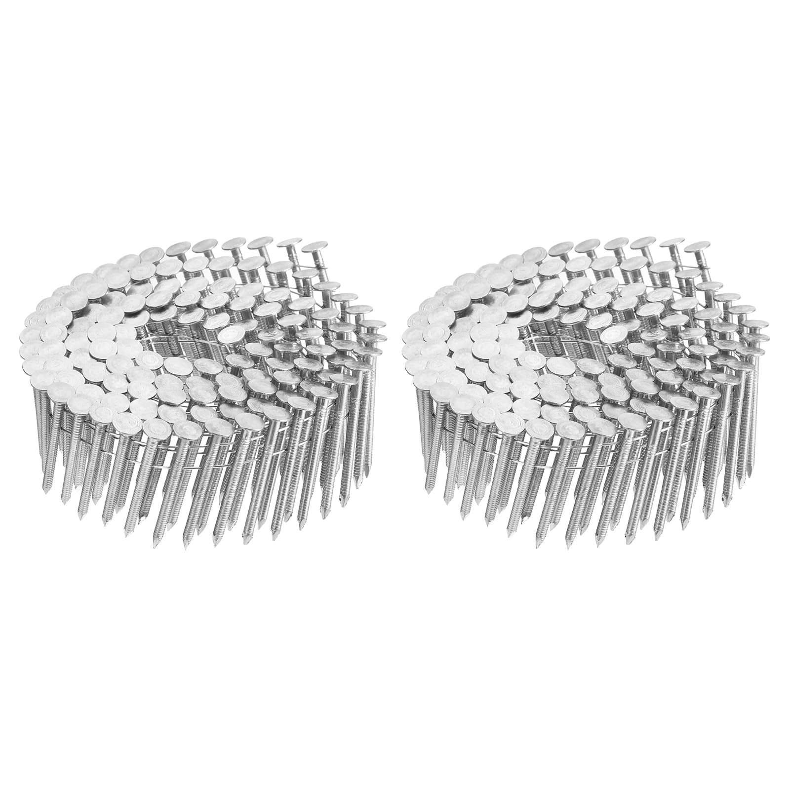 uxcell 480 Count Siding Nails 1-3/4"x0.12" 15-Degree 304 Stainless Steel Ring Shank Full Round Head Collated Wire Coil for Lath and Sheathing Materials