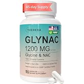 THEREXA GLYNAC Supplement 1200MG - Glycine &amp; NAC Supplements, USA Tested - 90 Capsules