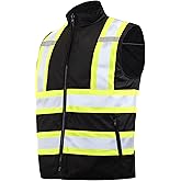 JORESTECH Safety Vest with Two-Tone Reflective X Strips On The Back, Reversible, Wind Resistant,Waterproof, and Insulated