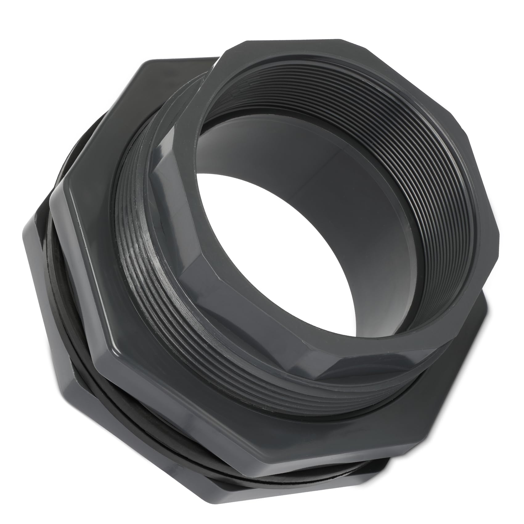 Photo 1 of 4 Inch UPVC Bulkhead Fitting,Industrial Water Tank Connector Adapter Fitting for Rain Barrels?Ponds?Pools?Aquariums