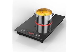 Electric Cooktop 12 Inch 110v, ANHANE Single Burner Electric Hot Plates 2000W Built-in and Countertop Infrared Burner, Suitable for all Cookware,with Plug