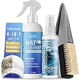 Professional Hat Cleaner Kit, Ready-To-Use Hat Cleaner for Baseball Caps, Safely Removes Sweat Stains and Dirt, for All Types of Hats, Gentle Ball cap hat cleaner, with Deodorizer, Brush, Towel