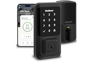 Kwikset Halo Wi-Fi Smart Lock, Keyless Entry Front Door Touchscreen Deadbolt, Matte Black Finish, Grade AAA Certified, UL Listed, Easy Install No Hub, App Control