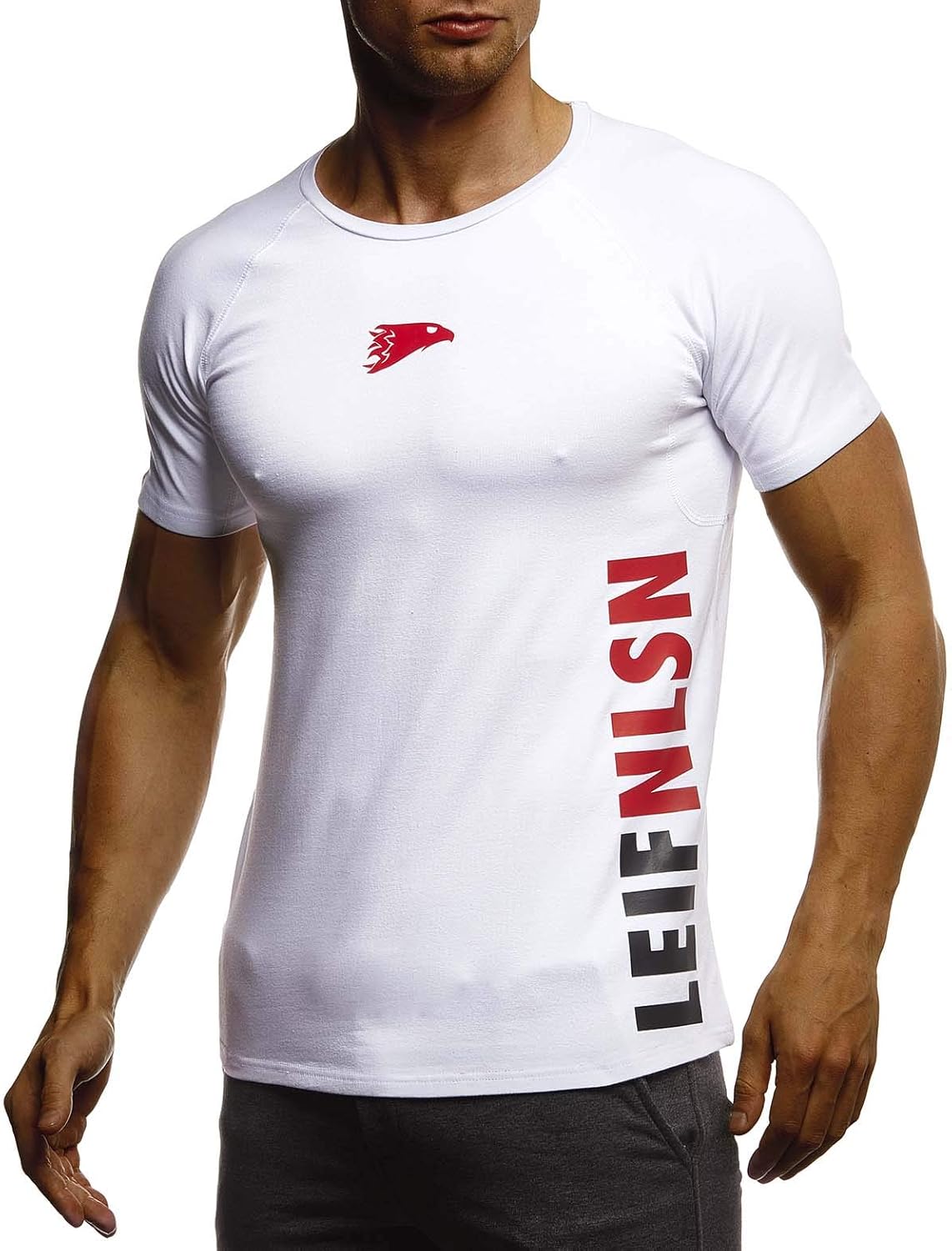 Leif Nelson Gym LN8283 Fitnessshirt voor heren, functioneel shirt, slim
