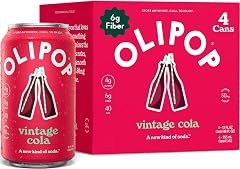 OLIPOP Prebiotic Soda Pop, Vintage Cola, Prebiotics, Botanicals, Plant Fiber, 12 fl oz (4 Cans)
