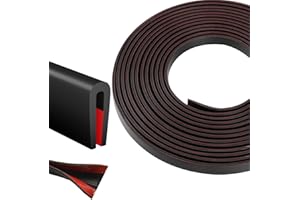 PETTYELF Silicone Edge Trim Self-Adhesive U Channel Silicone Edge Trim Edge Protector for Sheet Metal (Black, Fit 1/16" - L 10')