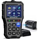 AMTIFO OBD2 Scanner with Battery Tester - Check Engine Light &amp; Emissions Readiness, Plug &amp; Play, Battery Health, Real-Time Date, Car Code Reader, Support All OBD II Vehicles