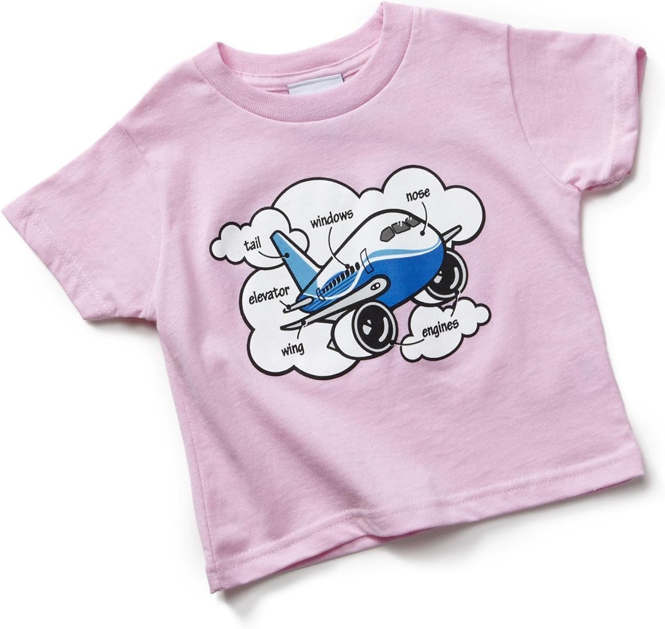 Airplane Parts Toddler TShirt; COLOR PINK; SIZE 4T