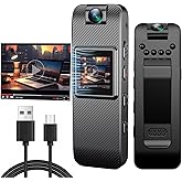 FUXGZ Mini Body Camera HD 1080P Wearable Video Recorder, Small Security Camera with Night Vision 1.3 Inch Display 180° Rotatable Lens, Portable Body Cam for Law Enforcement/Sports/Delivery