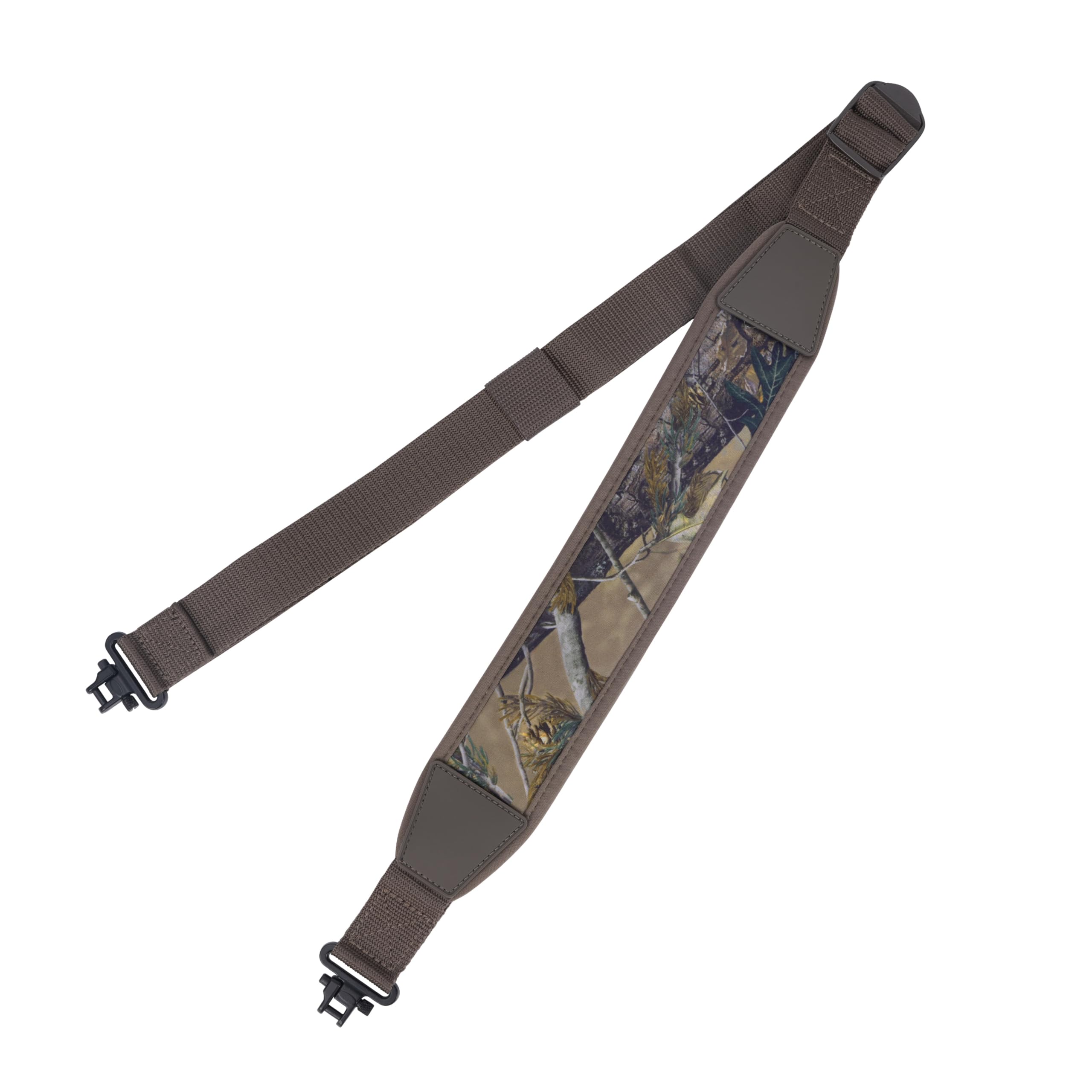 BOOSTEADY Two Point Traditional Sling with Swivels,Durable Shoulder Padding Strap, Metal Hardware Length Adjuster-Khaki & Leaf