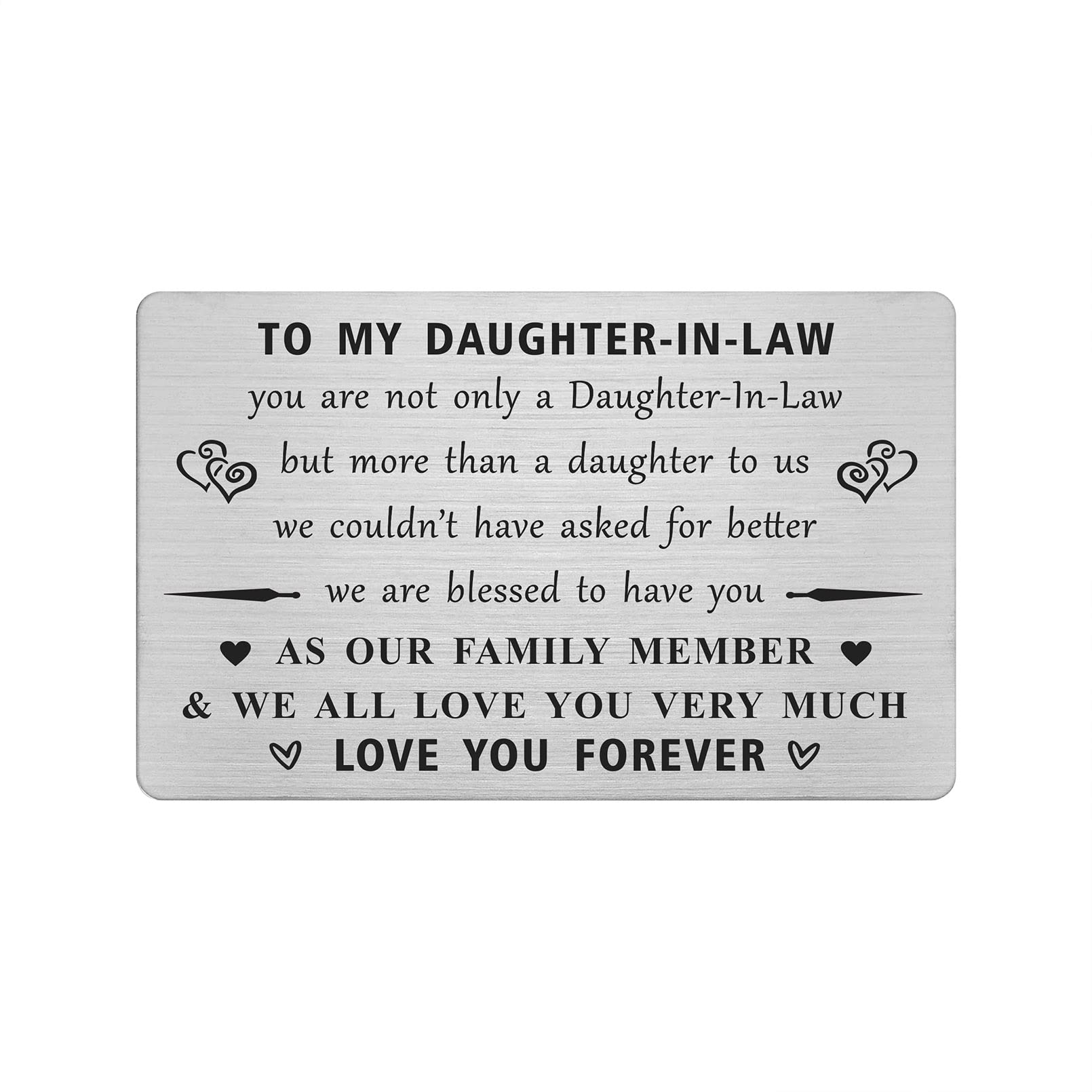 Yobent to My Daughter In Law Card Gifts, Furture Daughter In Law Wedding Gift Ideas, Metal Wallet Card Gifts for Bride