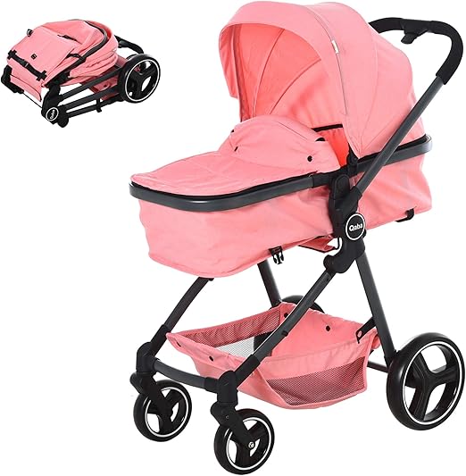 qaba 2 in 1 lightweight tricycle baby stroller