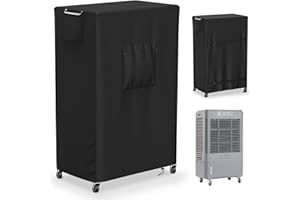 STARTWO Evaporative Cooler Cover for Hessaire MC37M/MC37V 3100CFM,Outdoor Heavy Duty Waterproof Swamp Cooler Covers for AC Unit Protection,25" L x 18" W x 37" H,Black