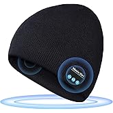 Bluetooth Beanie Hat, Stocking Stuffers for Men Women, Wireless Bluetooth 5.0 Music Hats with Headphones Mic, Hands-Free for Outdoor Sports