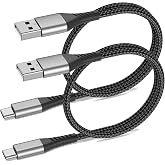 Umefly USB A to USB C Cable 2FT, 2 Pack USB Type C Cable Fast Charging Cord | 2 ft USB to USB-C Cable for Car iPhone 15 16 17 Pro Max, iPad Air Pro, Samsung Galaxy S24 S23 Ultra, USBA to USBC Cable