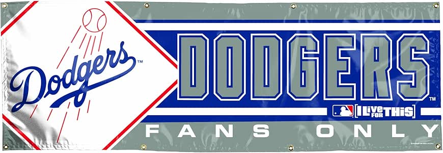 Amazon.com : MLB Los Angeles Dodgers 2-by-6 foot Vinyl Banner : Sports ...