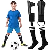 Jspupifip Soccer Shin Guards for Youth Kids, Protective Soccer Shin Pads Football Socks Equipment for Age 3-7Y Boys Girls