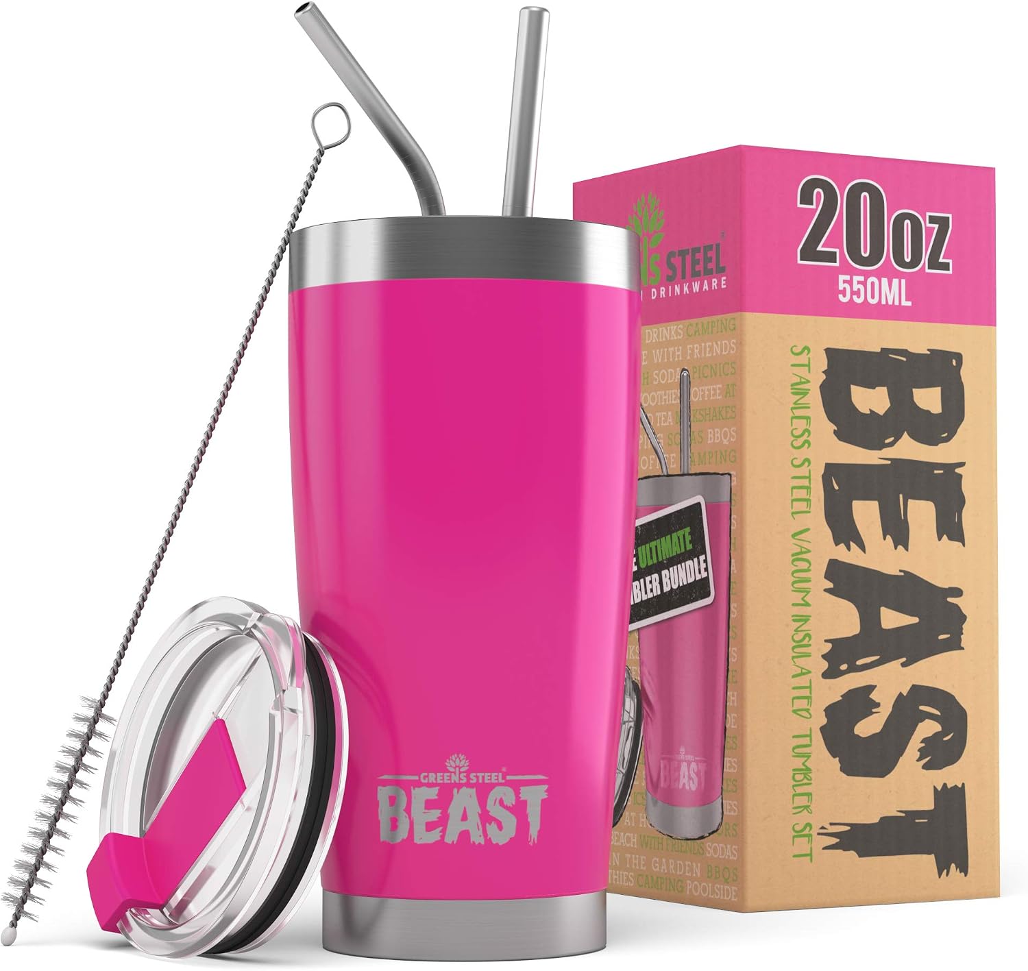 Beast Tumbler - 550 ml (20 oz), Cup Cake Pink, Cupcake Pink, 20 Ounces