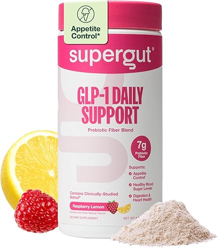 Supergut GLP1 Daily Support, Naranja Sanguina - Suplemento en polvo de GLP-1 con alto contenido de fibra para mujeres y hombres